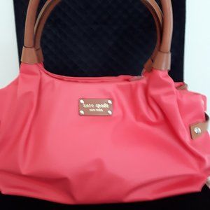 NWT KATE SPADE NEW YORK STEVIE coral nylon handbag